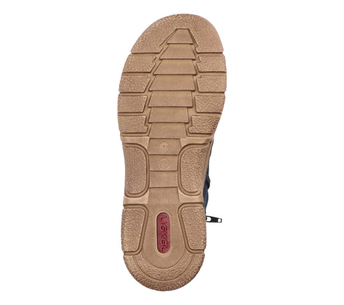 Ghete casual, dama, RIEKER, 72382-14 bleumarin, piele ecologica